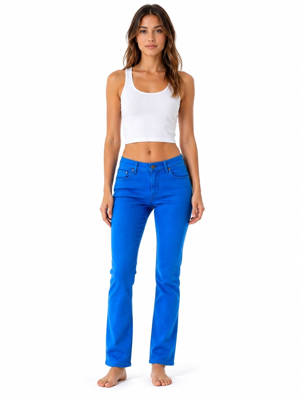 MOTHER denim electric blue boot cut jeans size 26